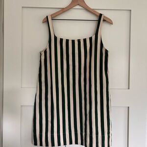 Pomander Place Striped Sleeveless Dress - Green and Cream